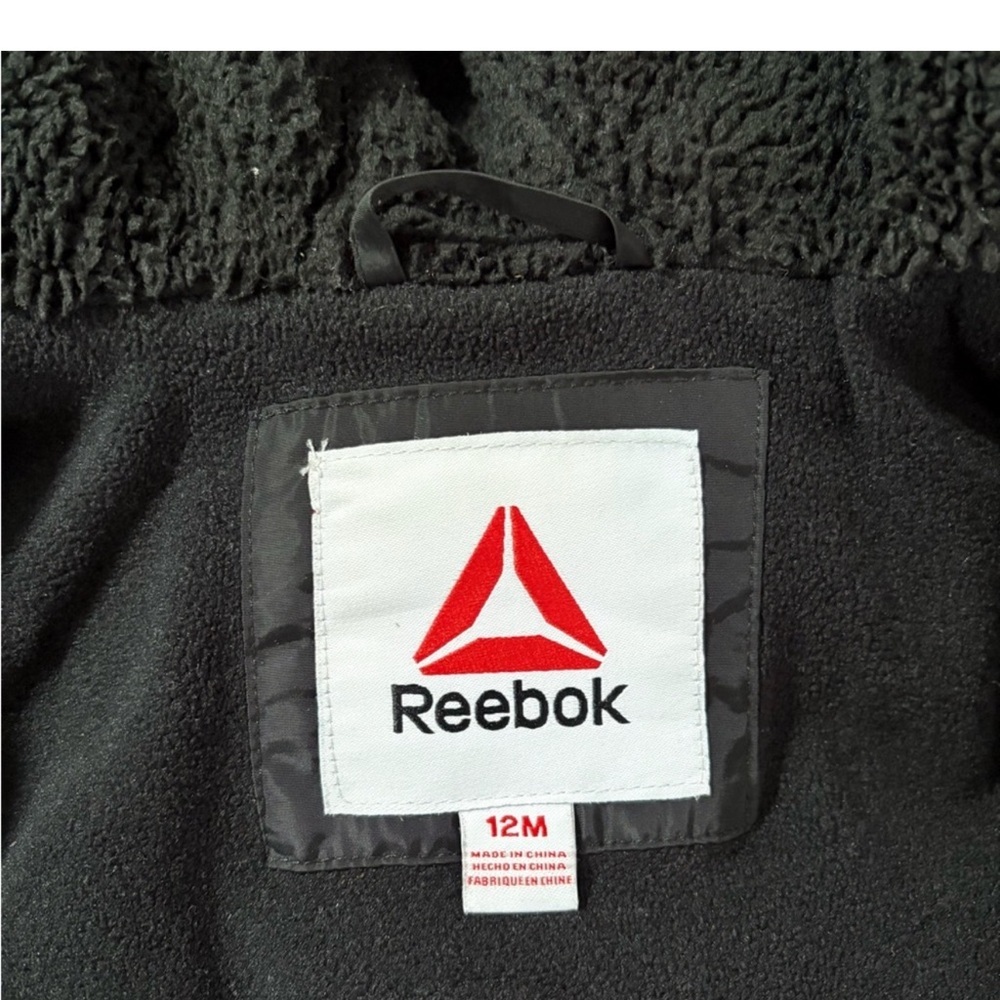 EUC Reebok Black Puffer Coat/Bomber Jacket Toddler Size 12M - Picture 3 of 7